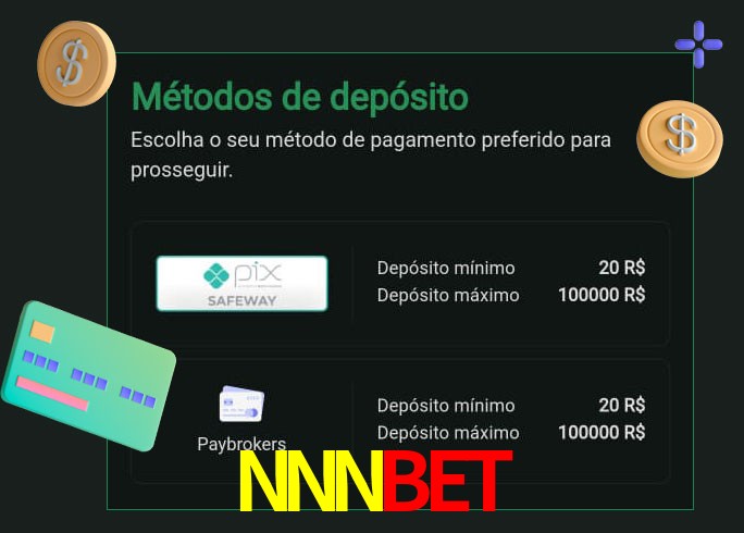 O cassino NNNBET oferece uma grande variedade de métodos de pagamento